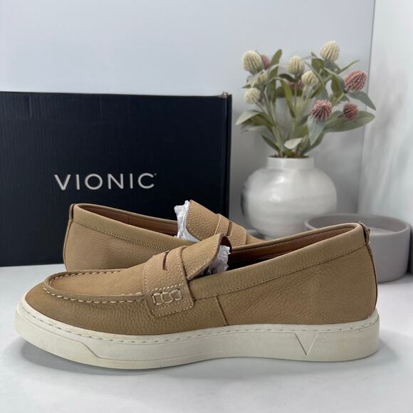 Vionic Thompson Slip-on Penny Loafers Casual Comfort Shoe Tan Men 8.5W Tried On - Picture 7 of 10